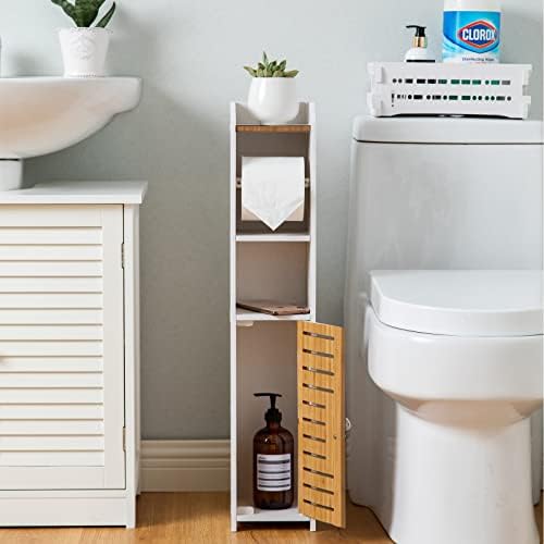 AOJEZOR Toilet Roll Holder,Chrome Toilet Paper Holder Behind Toilet Storage for Restroom Cabinet,Toilet Paper Holder with Toilet Paper Holder Insert,Toilet Roll Storage for Small Space
