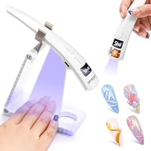 2-in-1 Dual-Zone UV Nail Lamp for Gel Polish, LEDSUUEI Handheld UV Light for Gel Nails, 400mAH Rechargeable Portable LED Display Nail Lamp Fast Flash Cure Nail Dryer for DIY Manicure Home Salon Travel