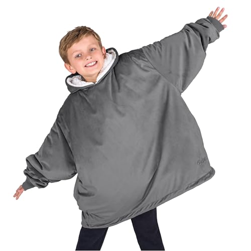 Image of Bare Home Wearable Blanket Hoodie - Soft Plush Sherpa - Warm and Cozy - Oversized Wearable Blanket