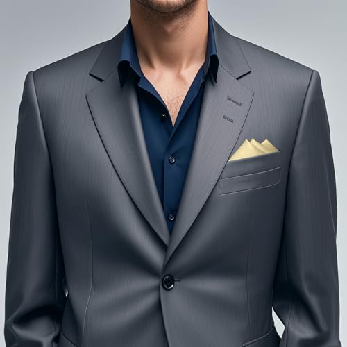 Image of Men's Pocket Square, Solid Color Boys Handkerchiefs for Men Wedding Party