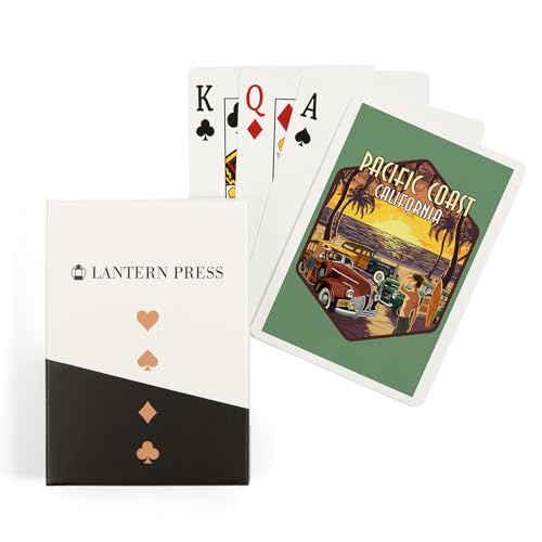 Lantern Press Pacific Coast, California, Naipes Poker 52