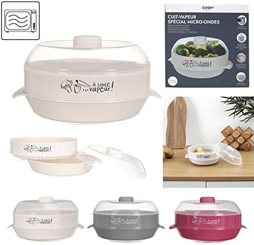 Steamer for Microwave Oven, random color, Gray / Red / Green
