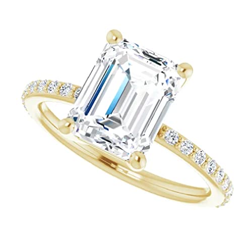1-3 CT Moissanite Solitaire Engagement Ring 925 Silver, 10K/14K/18K Solid Gold | Christmas Gifts Anniversary Ring for Women | Size 4-12