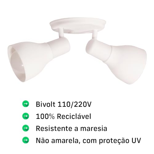 Spot Duplo de Sobrepor Cor:Branco