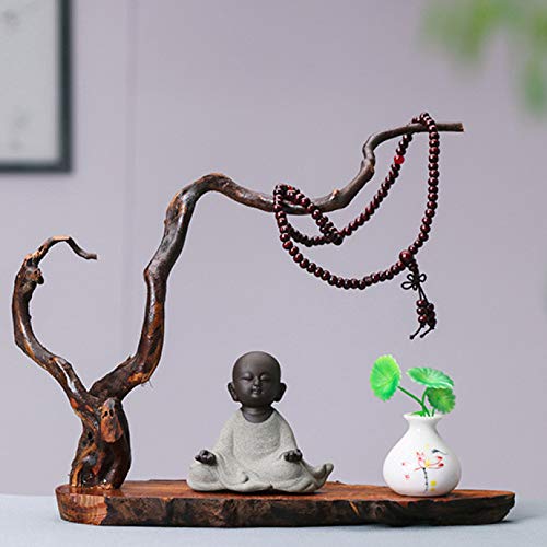 Statue décoration méditation zen faite à la main, sculptures assises décor table bureau