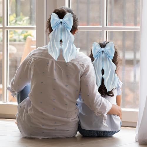 Haarschleife, Haarschleifen für Frauen, Haarschleifen, Prinzessinnen-Haarspangenclips, große Haarschleifenclips für Frauen und Mädchen (Blau)
