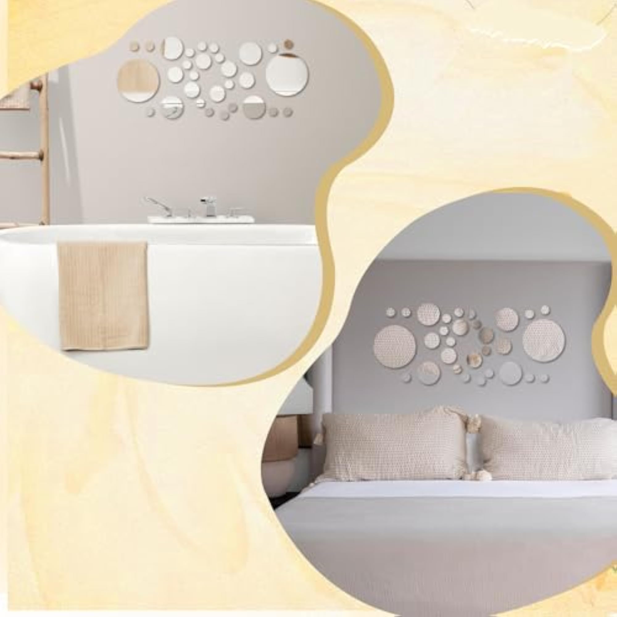 30 Pieces Real Glass Round Mirror Tiles