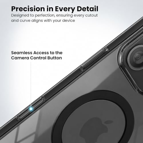 Image of Elzzi Anti Scratch Semi Translucent Cover for iPhone 16 Pro Max Case, Premium PC + TPU Magnetic Phone Cases Drop Proof, Compatible with Magsafe Slim Never Yellowing Shockproof