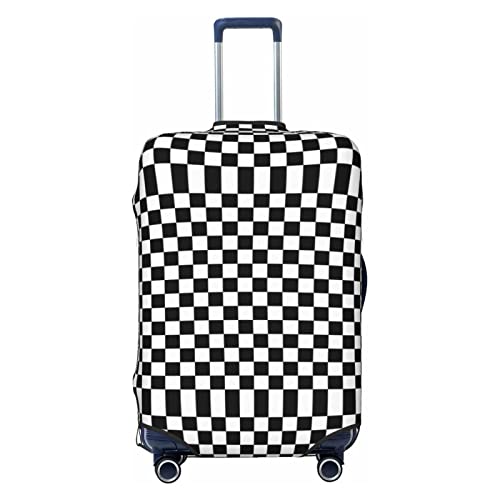 Black And White Checkered Luggage Cover High Elastic Travel Suitcase Spandex Polyester Protective Cover Small