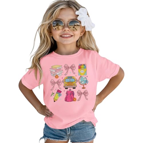Image of Ritatte First Day of School Shirt for Girls Kindergarten 1st 2nd Grade Back to School T-Shirt Kid Cute Graphic Preschool Tees