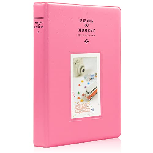 Ablus 128 Pockets Mini Photo Album - Fits for Fujifilm Instax Mini 11 Mini 9 Mini 8 Mini 90 Mini 25, Polaroid Snap PIC-300, Kodak Mini 3-Inch Film(Flamingo Pink)