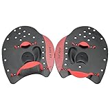 RNXRZANK 1 Pair Swimming Gloves Unisex Hand Paddles Silicone Training Paddle Diving Fin Adjustable Strap Water Resistance Suitable for Men Women Kids P, Red