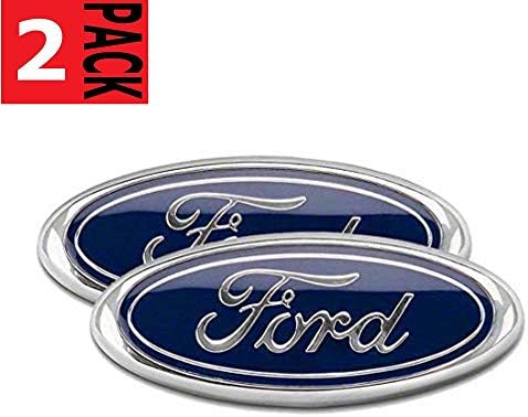 2x Pack Compatible with FORD F150 Dark Blue Grille Tailgate Emblem 2005-14, Oval 9"X3.5", 3 Mounting Tabs, Also Fits 05-07 F250 F350, 11-14 Edge, 11-16 Explorer, 06-11 Ranger