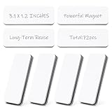 72Pcs Magnetic Dry Erase Labels, 3.2x1.2 Inches White Blank Writable Reusable Name Tag Stickers for Classroom Home Office Refrigerator