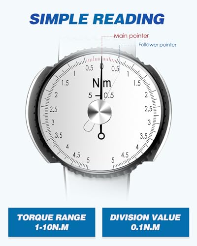 Image of NEWTRY Dial Torque Wrench, 0.5-5N.m, ±3% Accuracy, w / 4-14mm Sockets