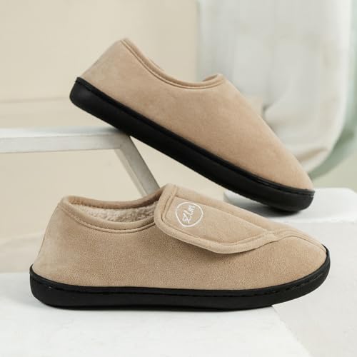 Wide Diabetic Slippers for Women Men Adjustable Diabetic House Shoes Memory Foam Swollen Edema Slippers Indoor Outdoor3