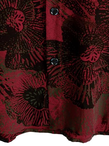 Image of JOTOOK Mens Hawaiian Shirt Short Sleeve Button Down Tropical Shirts Casual Floral Summer Beach Shirt