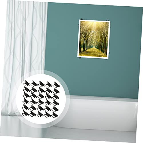Image of 100pcs L-Shaped Picture Hangers Sturdy Steel Picture Frame Hanging Hardware Easy Install Ceiling Hooks for Walls