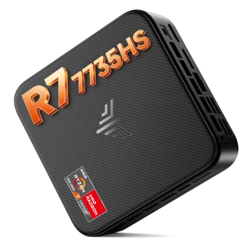 NiPoGi E3B Mini PC АMD Ryzen 7 7735HS W-11 Pro(8C/16T, fino a 4,75 GHz),16GB LPDDR5 5500 MT/s 512GB M.2 NVMe SSD Mini Computer,4K Triplo Display DP+HDMI+Type-C,WiFi 6/BT5.2/LAN per Negocio/Oficina