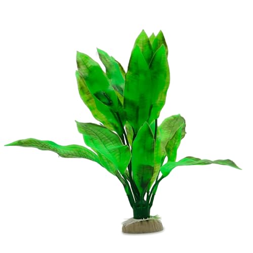 Amtra Deko Plant Echinodorus - Decorazione pianta finta atossica per Acquari, Accessorio ornamentale subacqueo, Decorativo rifugio nascondiglio, Dimensione 35 * 12,5 * 3,5 cm