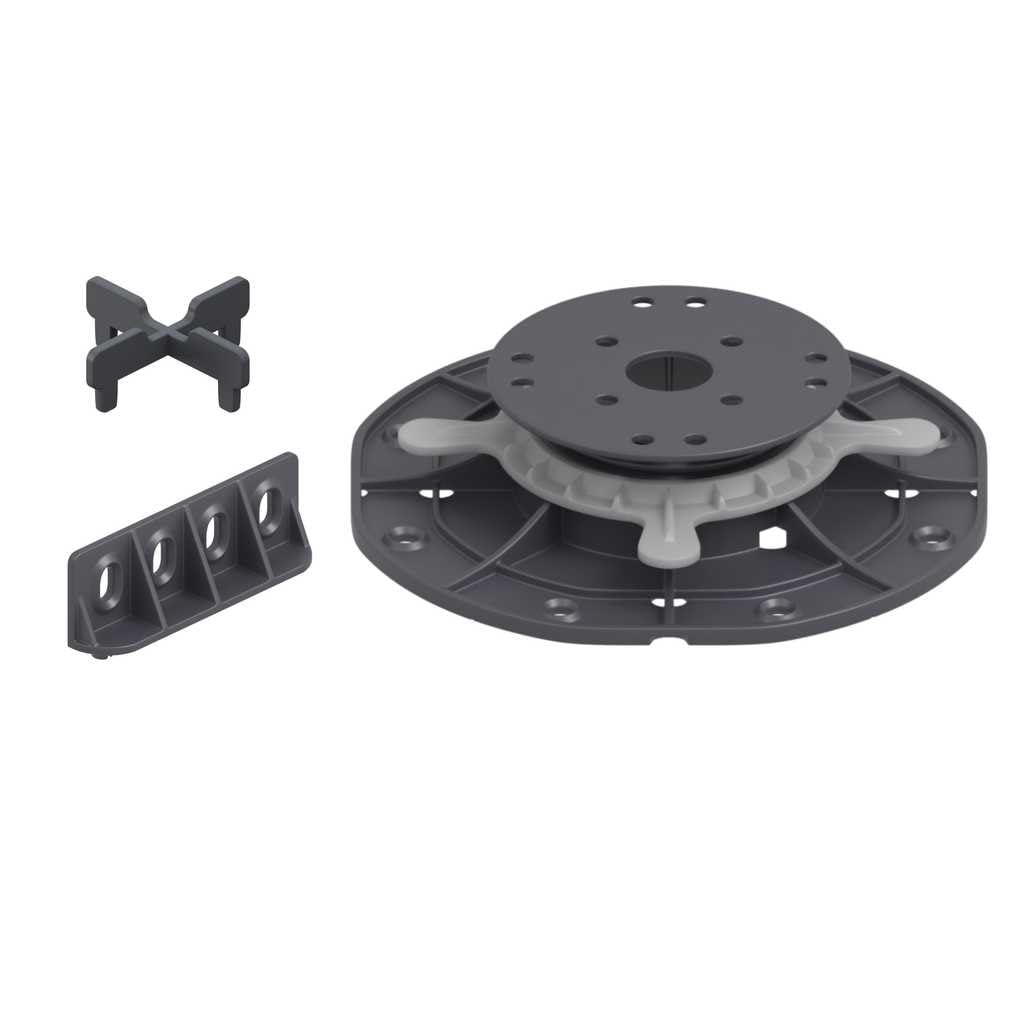 Trevendo Universal Base regolabile per lastre die pietra, assi di legno e WPC - Taglia M 30-45 mm, Confezione da 25