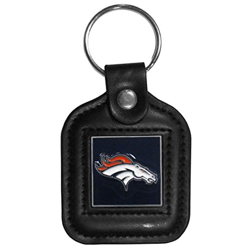 NFL Siskiyou Sports Fan Shop Denver Broncos Square Leather Key Chain One Size Black