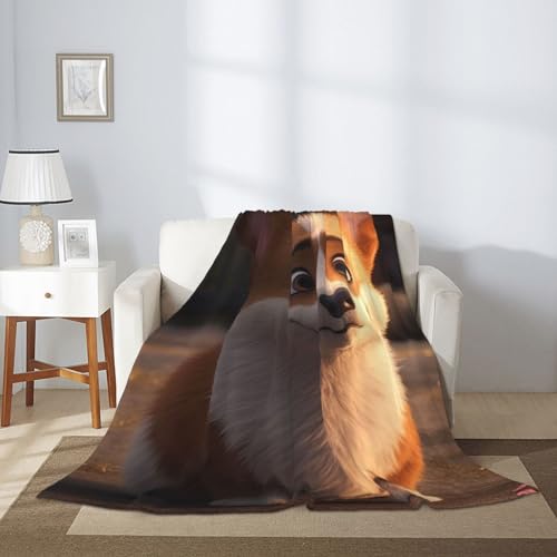 Couverture corgi douce pour soirées cocooning sur le canapé