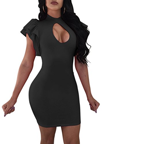 HaimoBurg - Vestido - Cóctel - para Mujer Negro Medium