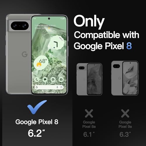 Image of JETech Magnetic Cover Case for Google Pixel 8 6.2-Inch 2023, Compatible with MagSafe, Translucent Matte Back Shockproof Phone Cover (Hazel)