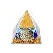 DEARBIRDER Piramide di Cristallo curativo con esagramma di Sabbia Dorata Turchese Lapislazzuli e Lamina d'oro Portare energia positiva Dissipare l'energia negativa Promuovere Salute ricchezza Fortuna immagine
