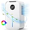 Déshumidificateur d Air avec Tuyau Drain 2500ML,Deshumidificateurs Electrique Silencieux 24H Sommeil Timer,Arrêt Automatique LED 7 Colorées pour Bain,Chambre,Armoire