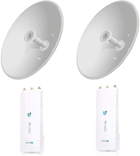 AirFiber AF-5XHD US (2-Pack) 5GHz 1Gbps Backhaul with AF-5G30-S45 30dBi Slant 45 Antenna