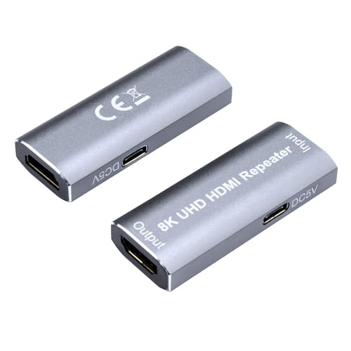 Bytecc Répéteur HDMI 8k60Hz, amplificateur de signal HDMI prend en charge les formats audio DTS-HD/Dolby Truehd/DTS/Dolby-ac3/DSD
