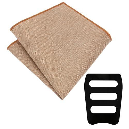 Image of LJBFNN Pocket Squares Handkerchiefs for Men Soft Cotton Mens Womens White Pocket Square with Holder for Suit Wedding Business
