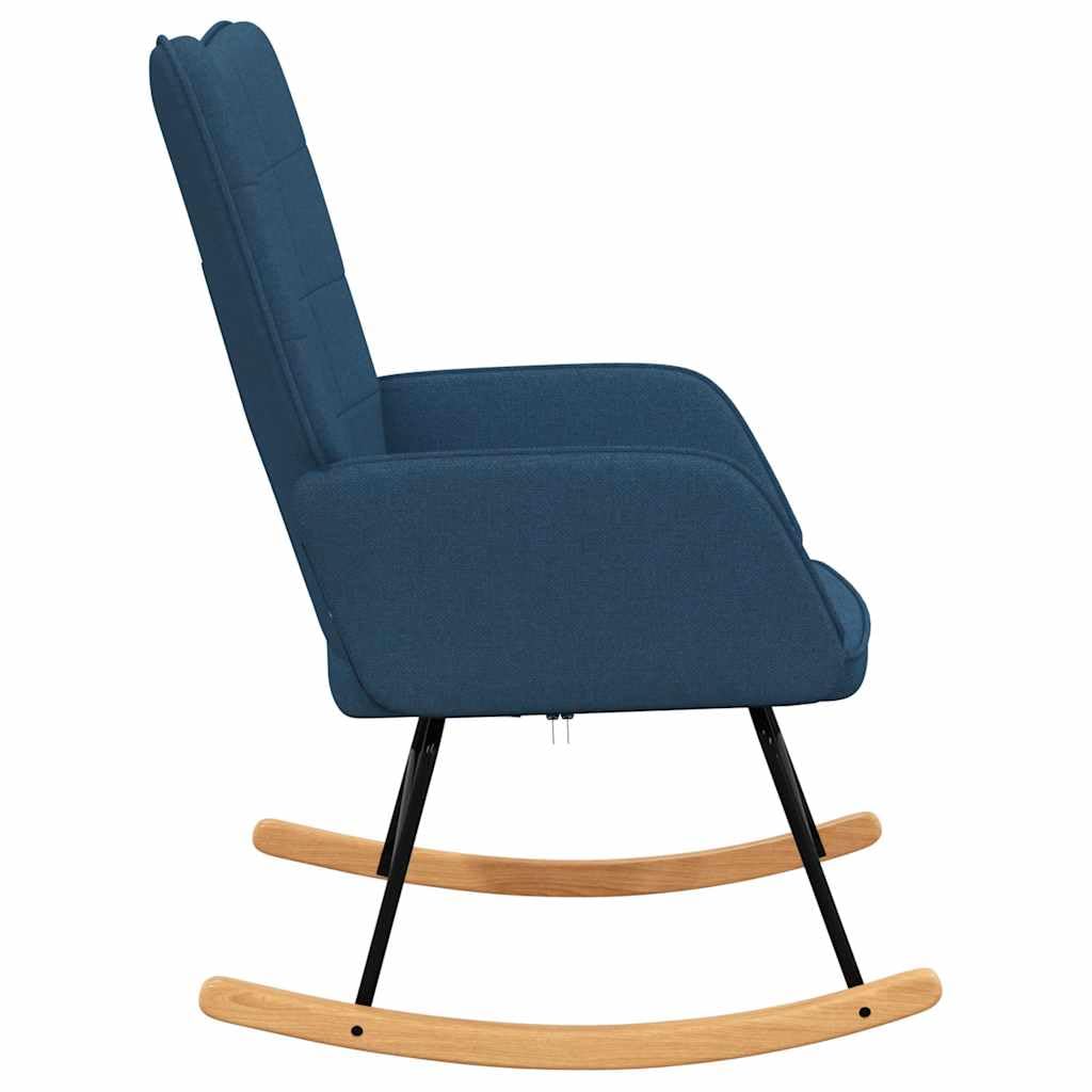 vidaXL Chaise à Bascule Chaise de Relaxation Siège de Relaxation Fauteuil de Salon Salle de Séjour Siège de Salon Maison Intérieur Bleu Tissu
