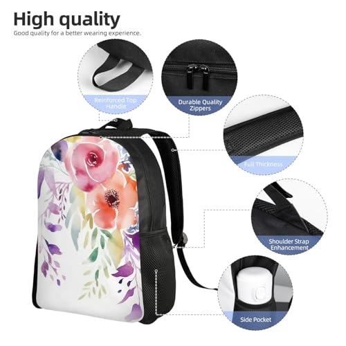 Mochila para Hombre y Mujer estilo Acuarela con Flores miniatura 5