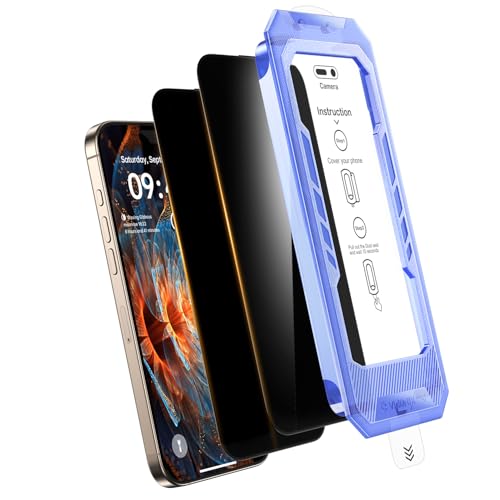 Protection d'écran de confidentialité iPhone 16 Pro Max anti-poussière film couverture complète