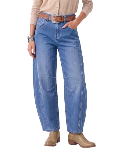 luvamia Women's Barrel Jeans Womens Wide Leg Jeans Barrel Leg Pants Women
