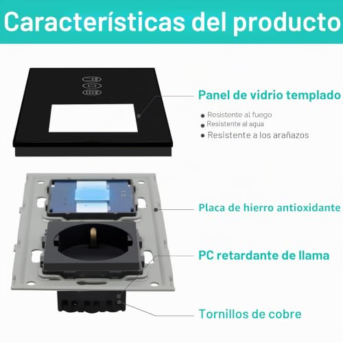 Miniatura 9 de Bseed Enchufe Normal Con Wifi Interruptor De Persianas, Compatible Con Alexa Y Google Home, Control De App Y Función De Temporizador, Interruptor Persiana Alexa Con Enchufe Normal 16a Negro