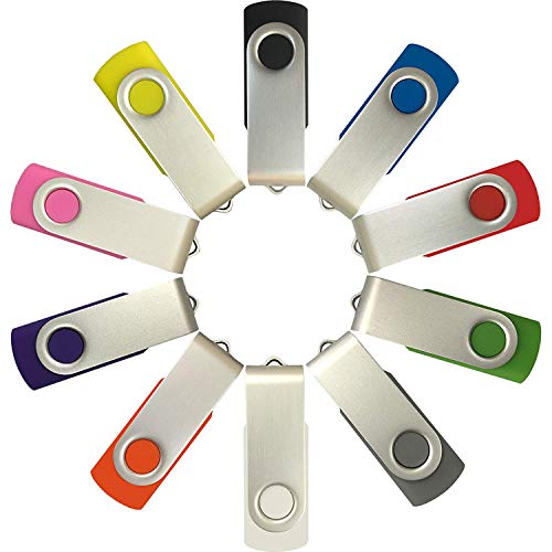 LOT - 10 Pack 8MB-64GB USB 2.0 Flash Memory Stick Drive Swivel Thumb Drives U Disk Bulk (10PCS - 64GB)