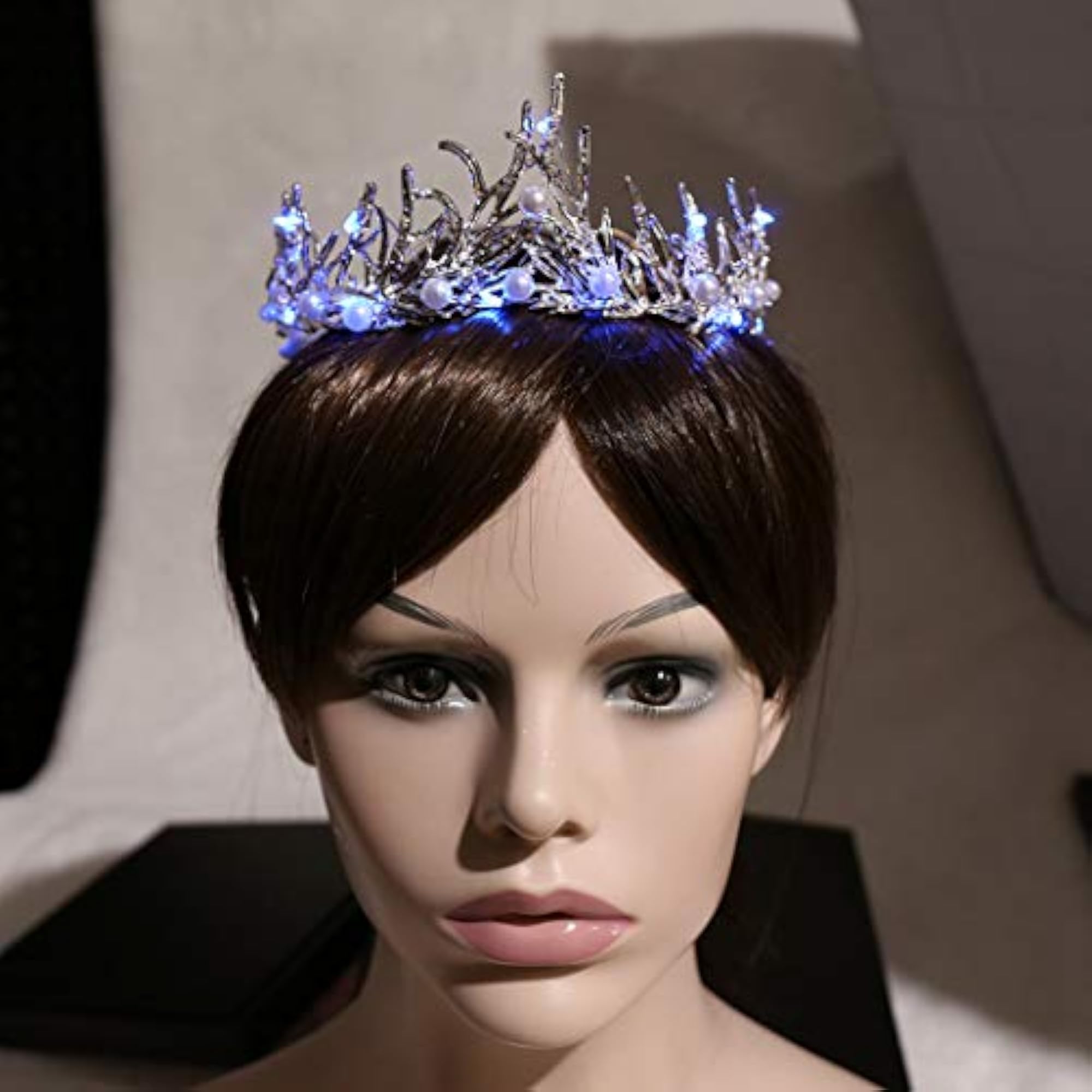 Bridal Silver Artificial Pearl LED Wedding Headpiece for Women