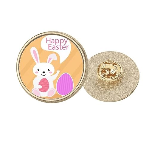 Broche Happy Easter en métal doré pour sublimer vos tenues lors des fêtes de Pâques