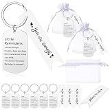 Sureio 6 Set Little Reminder Keychain Mental Health Gift You Are Enough Key Inspiration Uplifting Quotes Organza Bag and Card(White)