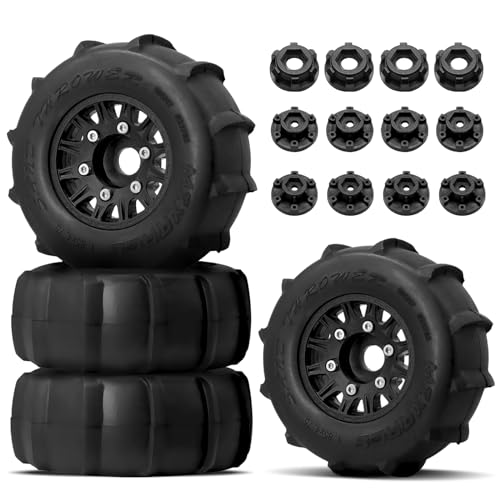 OGRC 12mm/14mm/17mm Hex Truck Tires RC Wheels and Tires Snow Tires Desert Tires for 1/10 Scale Arrma Senton Tires Slash Tires Axial Redcat Rc4wd RC Car - 4PCS