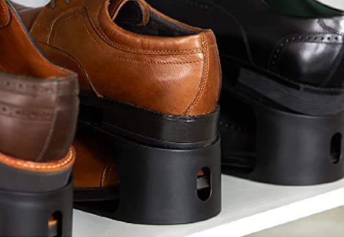 Carrotez Shoe Slots Organizer 3 Pack - [Litem] Space Saving Shoe Organizer Rack For Closet - Easy Shoe Stacker, 9.84'' X 3.89'' X 4.26'' (Black, 3 Pack) #TOP3