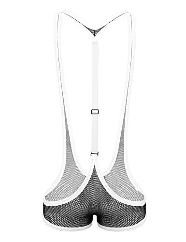 YiZYiF Men's See Through Mesh Fishnet Suspenders Wrestling Singlet Leotard Hipster Bodysuits2