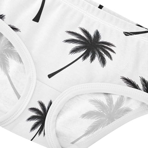 Fun Toddlers Underwear Floral 2t Cotton Girl Panties Cute Black Palm Trees White Kids Briefs Undies4
