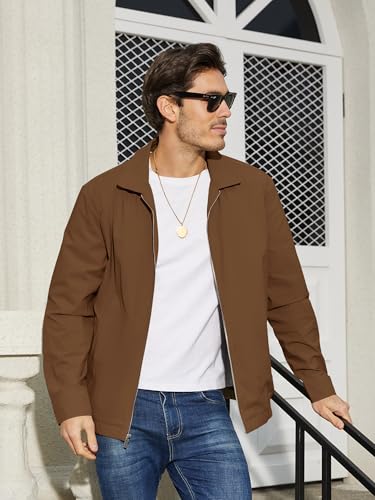 Image of TACVASEN Mens Lightweight Windbreaker Full Zip Up Laydown Collar Jackets Light Casual Coat with Zip Pockets