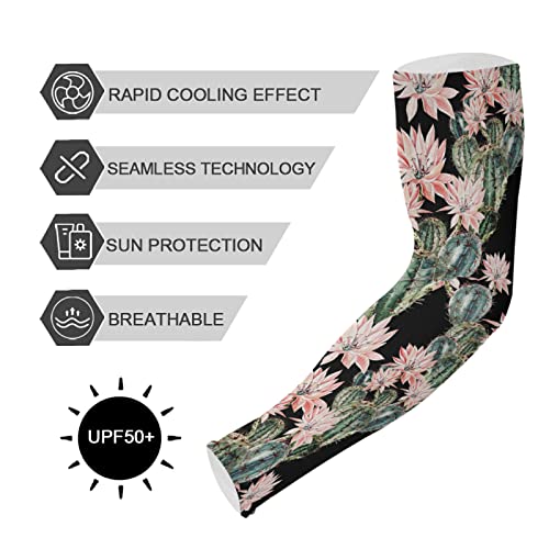 Junzan Gardening Sleeves Sun Protection Cooling Arm Sleeves For Women With Thumb Hole Cactus #TOP4