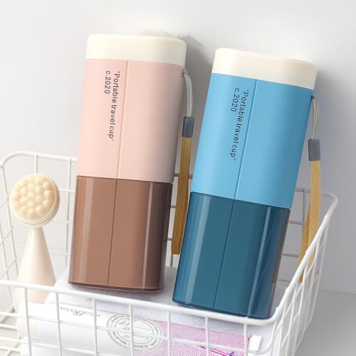 Image of Shopiable Store Plastic Travel Toothbrush Case Multifunctional Toothpaste Container Portable Business Trips Wash Cup Holder Organizer Towel Storage Box For Traveling,Camping,Business Trip School(2)